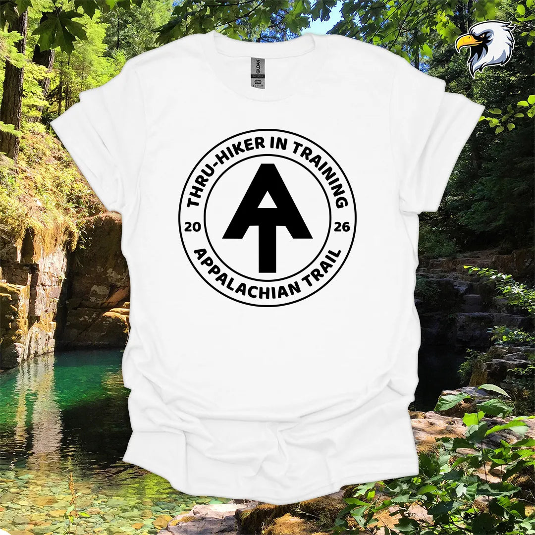 “Thru-Hiker in Training” Hiking T-Shirt – Appalachian Trail Badge