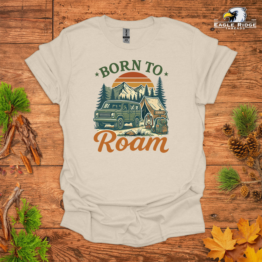 Born To Roam • Hiking T-shirt • Vintage Camping Graphic