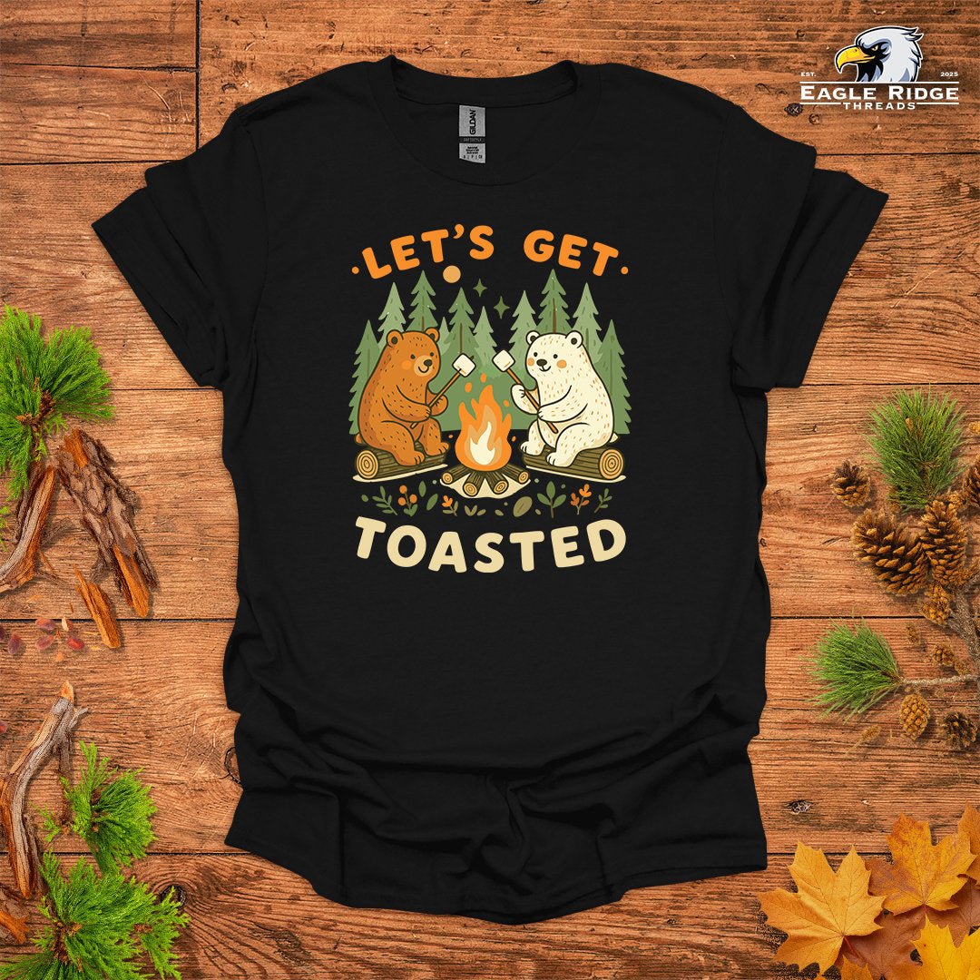 Let’s Get Toasted • Hiking T-shirt • Cute Campfire Bears Graphic