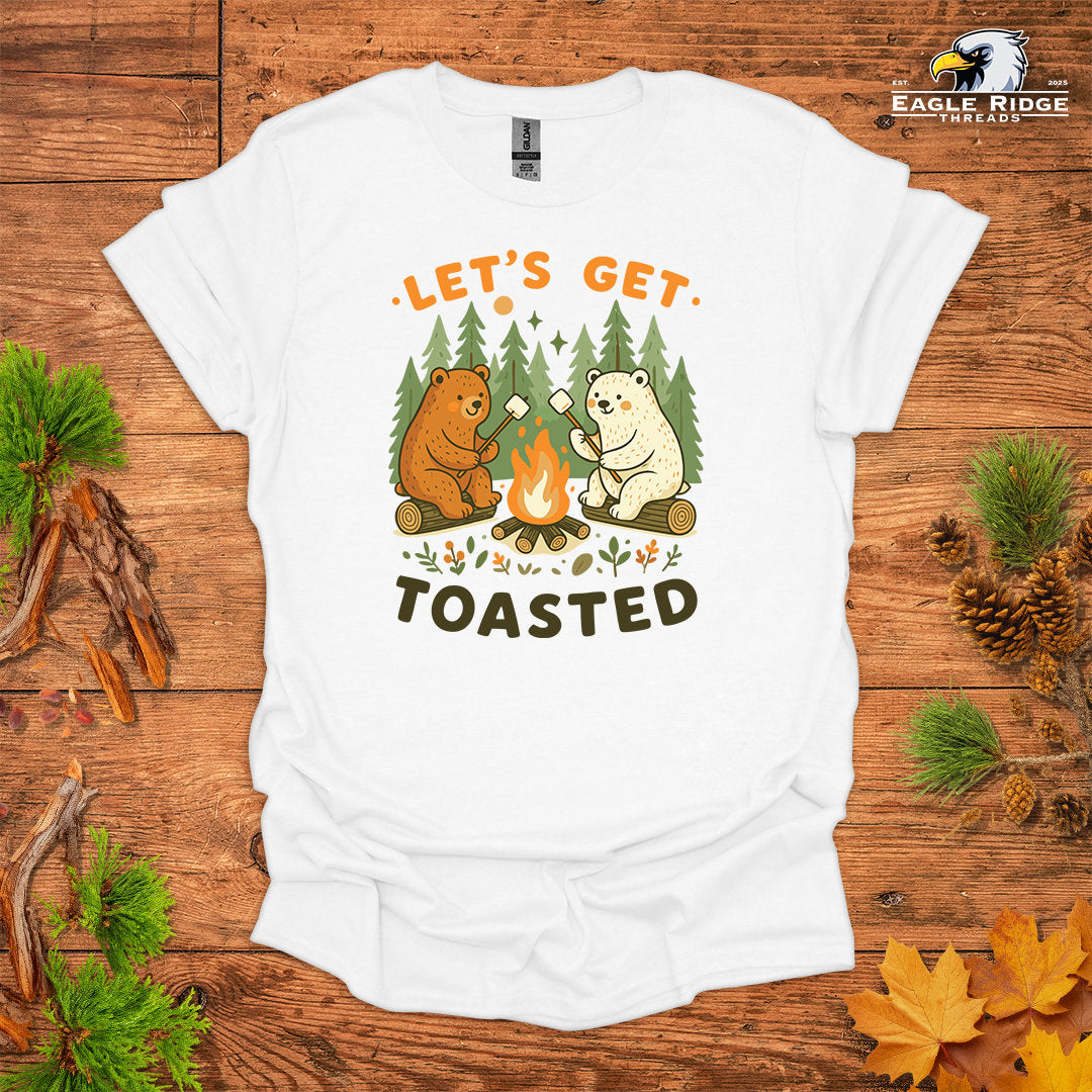 Let’s Get Toasted • Hiking T-shirt • Cute Campfire Bears Graphic