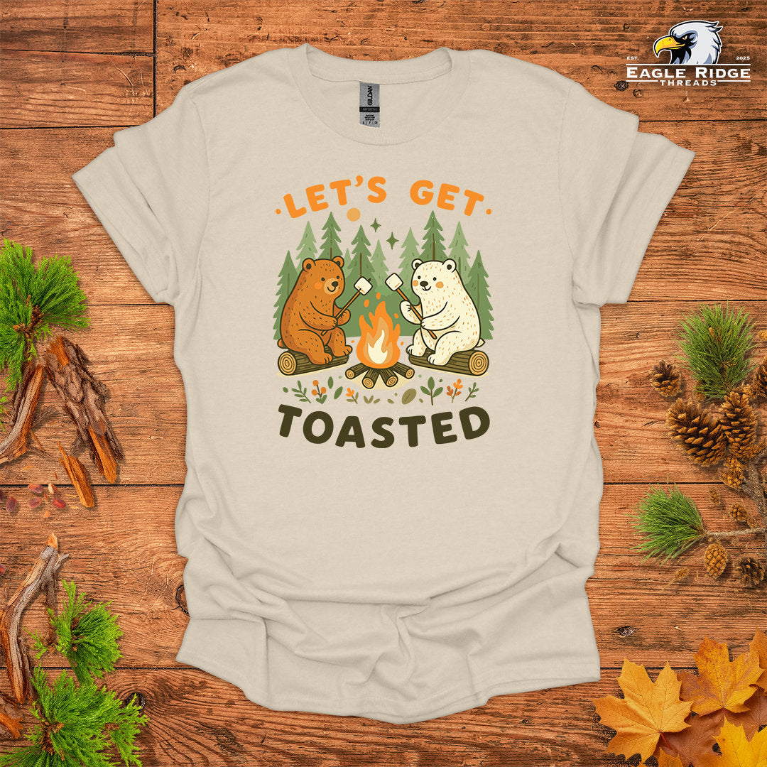 Let’s Get Toasted • Hiking T-shirt • Cute Campfire Bears Graphic