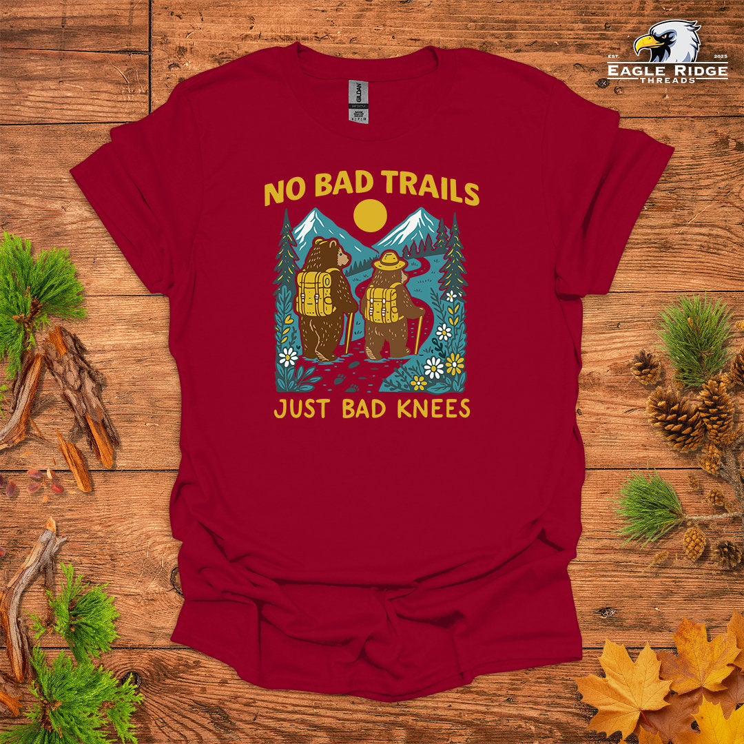 No Bad Trails Just Bad Knees • Hiking T-shirt • Bear Mountain Graphic