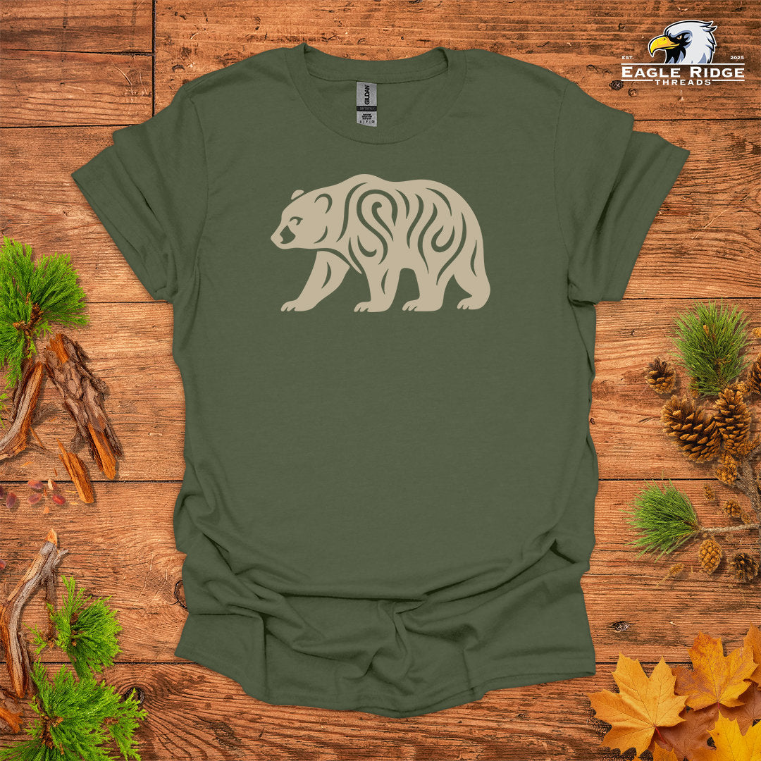 Tribal Black Bear • Hiking T-shirt • Nature-Inspired Design