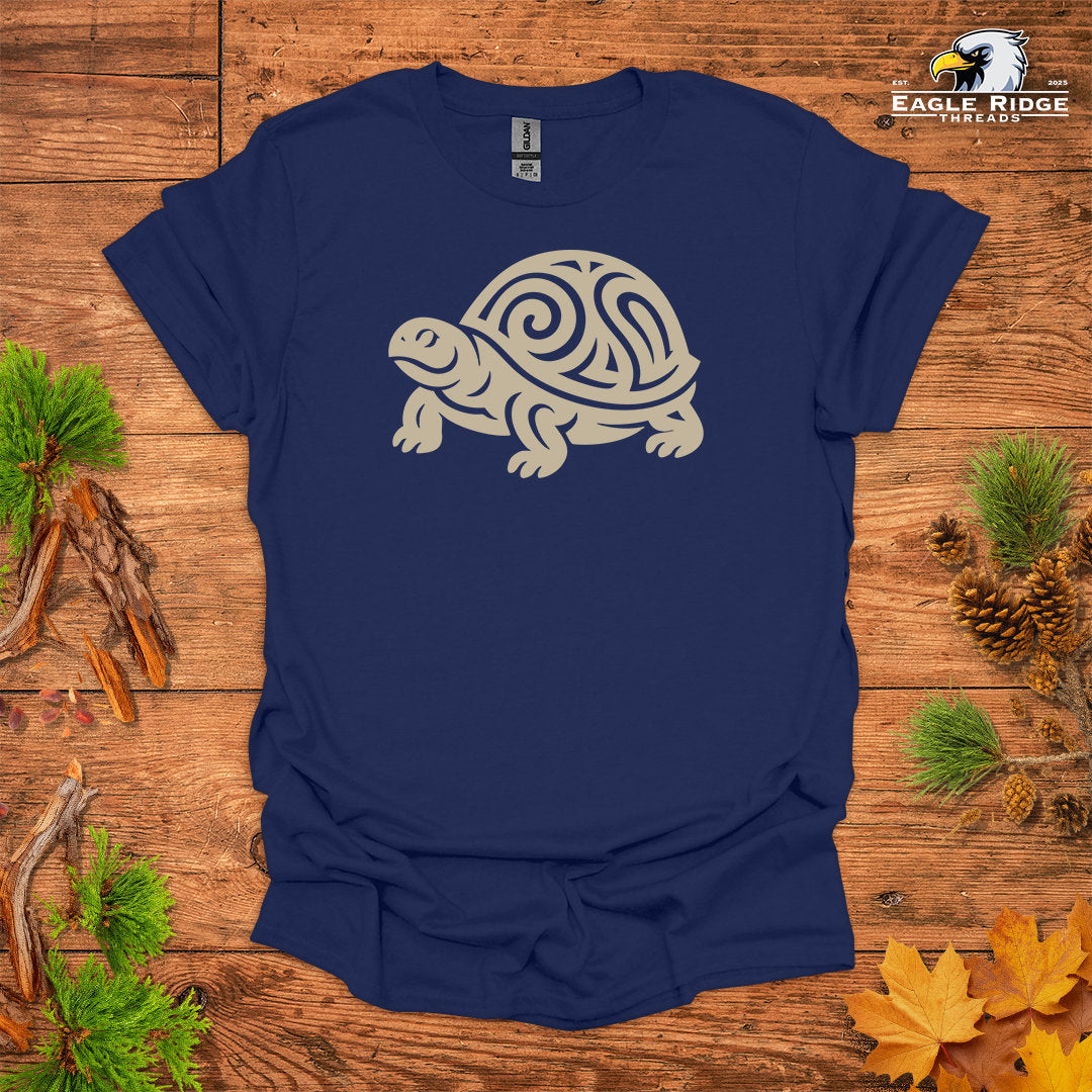 Tribal Box Turtle • Hiking T-shirt • Nature-Inspired Design
