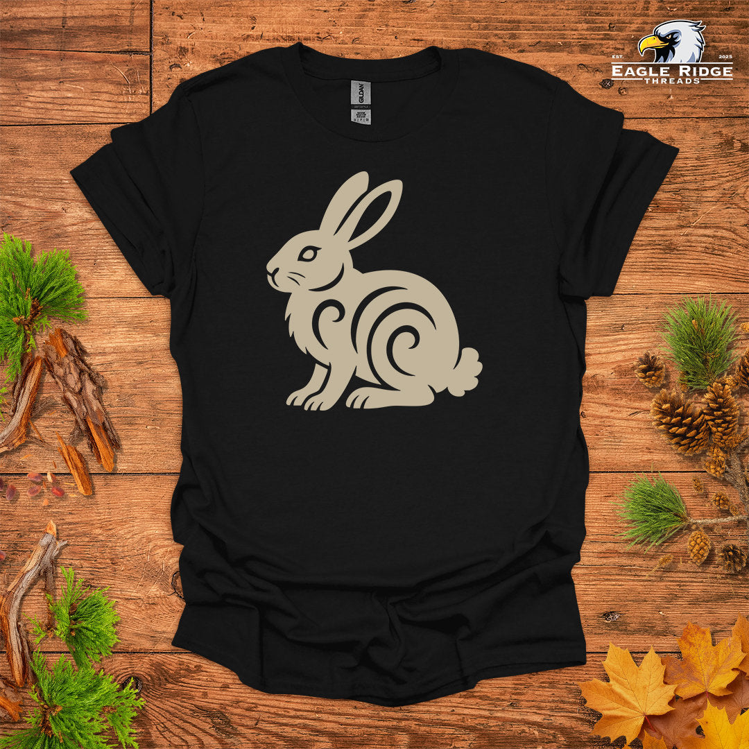 Tribal Cottontail Rabbit • Hiking T-shirt • Nature-Inspired Design