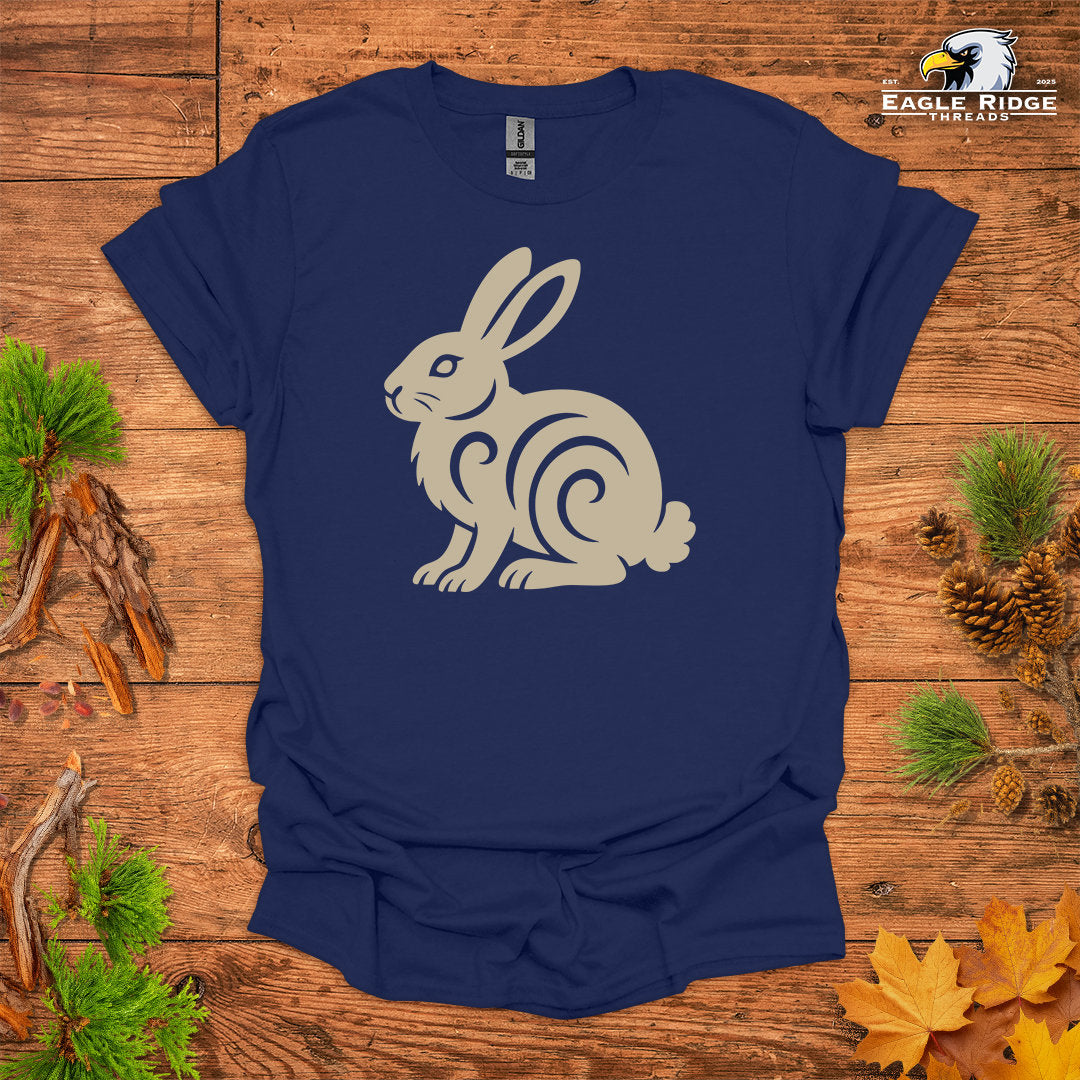 Tribal Cottontail Rabbit • Hiking T-shirt • Nature-Inspired Design