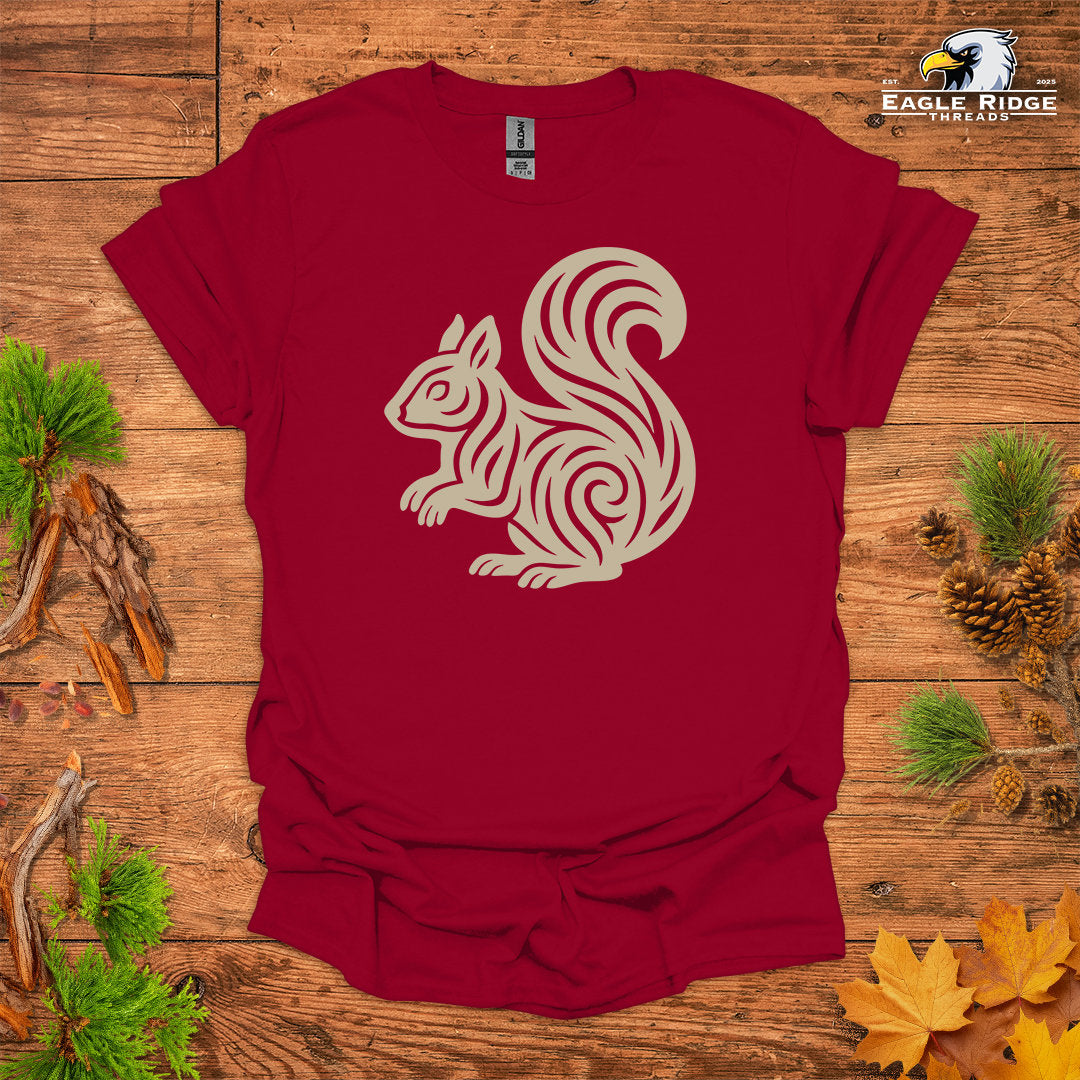 Tribal Squirrel • Hiking T-shirt • Nature-Inspired Design