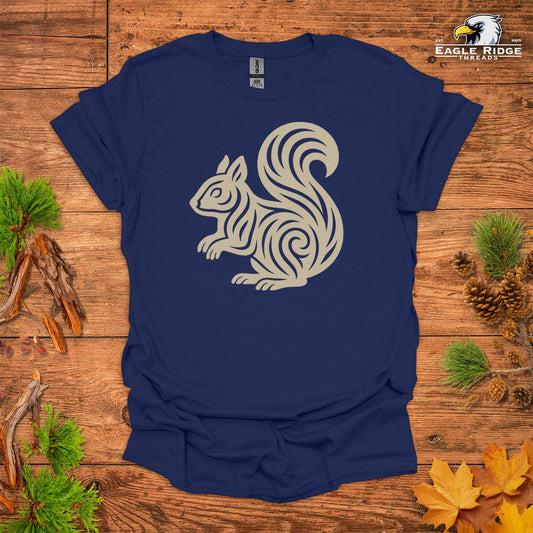 Tribal Squirrel • Hiking T-shirt • Nature-Inspired Design