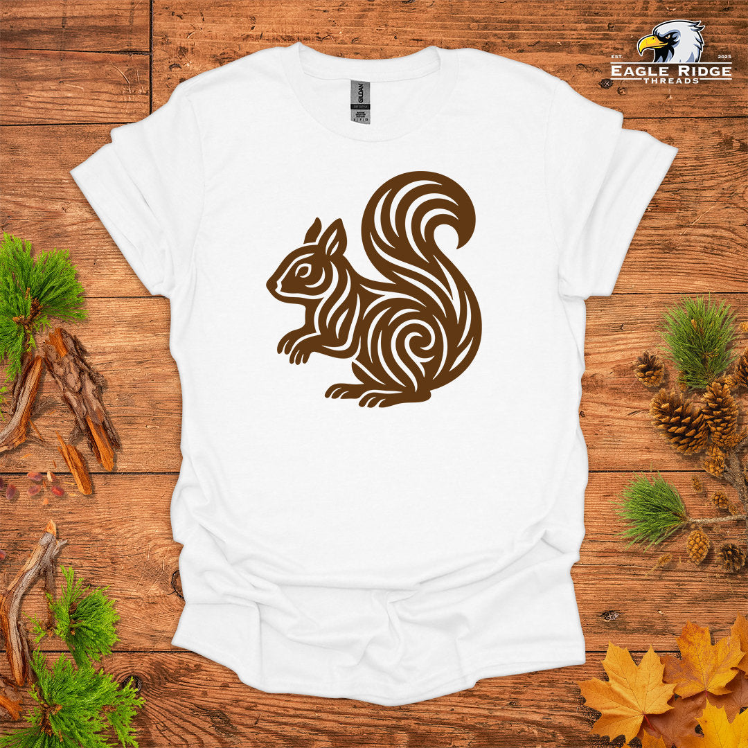 Tribal Squirrel • Hiking T-shirt • Nature-Inspired Design