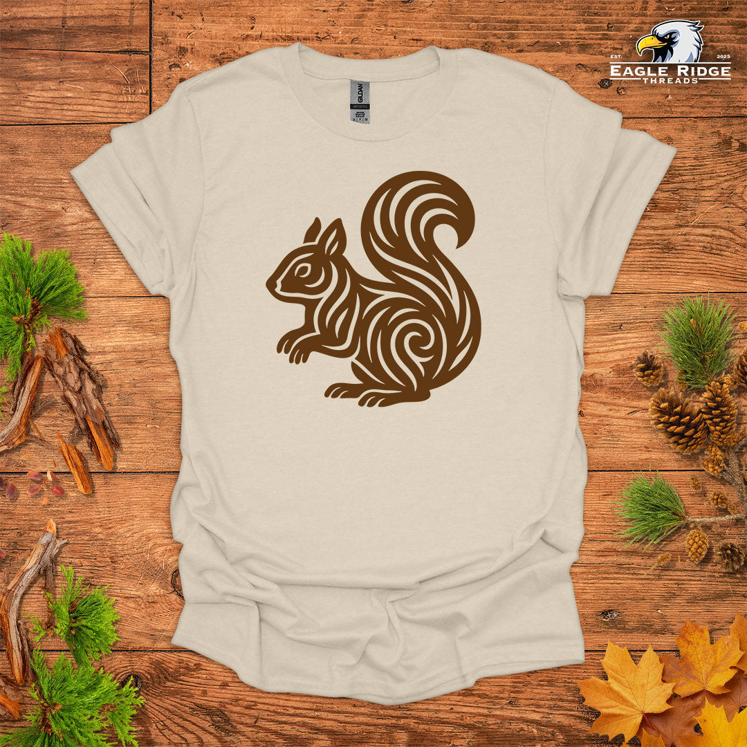 Tribal Squirrel • Hiking T-shirt • Nature-Inspired Design
