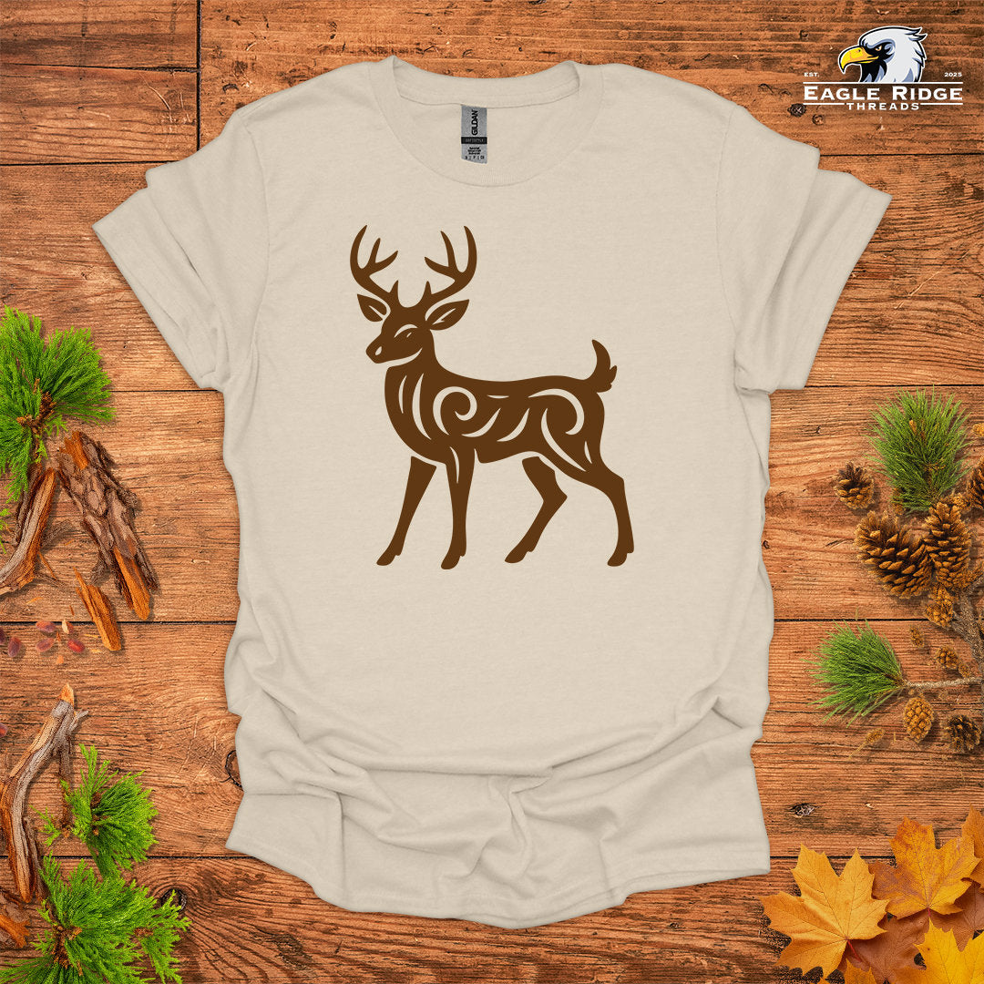 Tribal White-Tailed Deer • Hiking T-shirt • Nature-Inspired Design