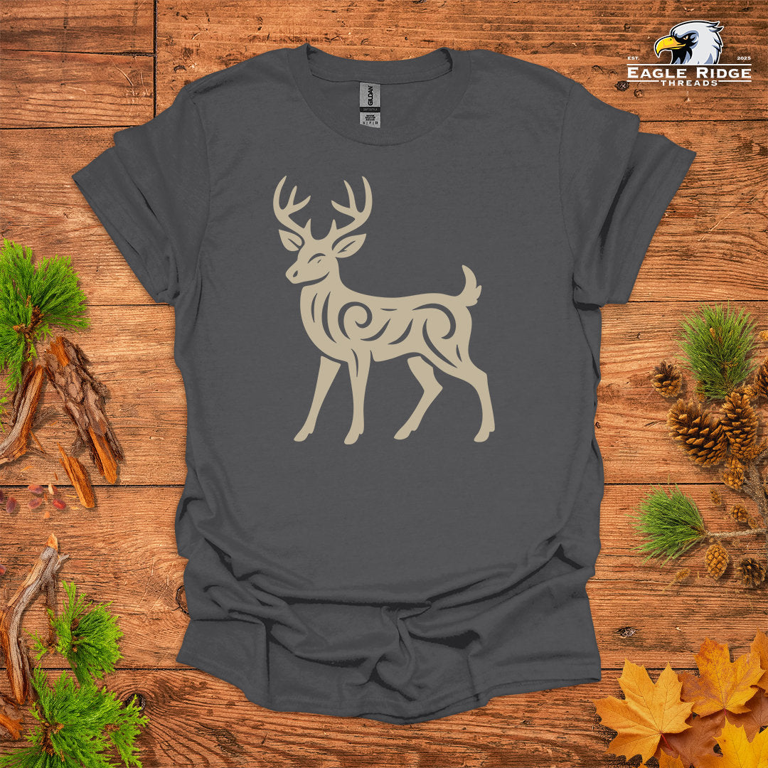 Tribal White-Tailed Deer • Hiking T-shirt • Nature-Inspired Design