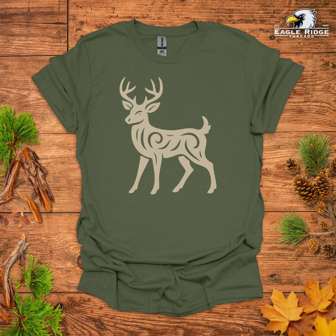 Tribal White-Tailed Deer • Hiking T-shirt • Nature-Inspired Design