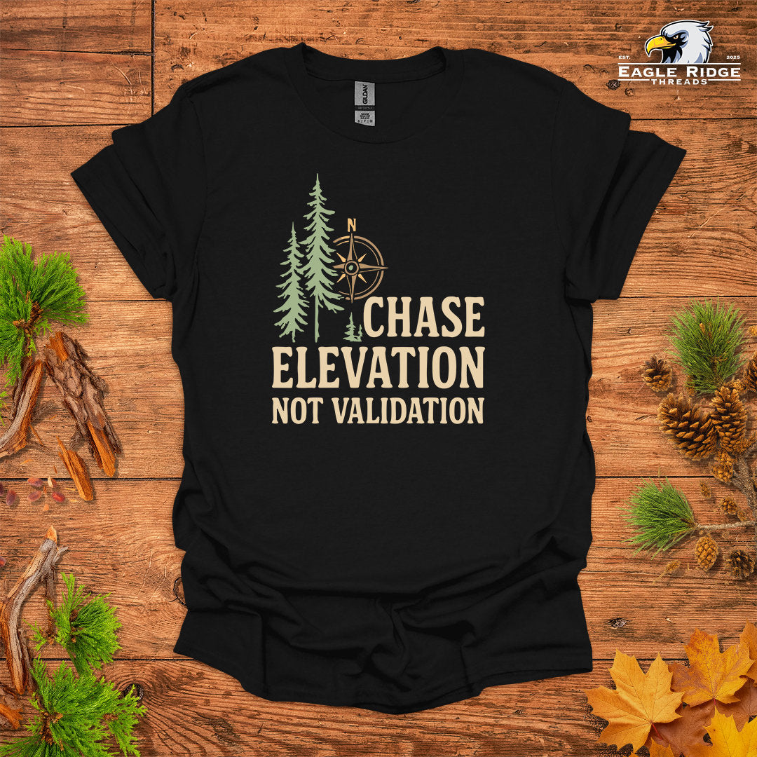 Chase Elevation Not Validation • Hiking T-shirt • Compass & Pines Graphic