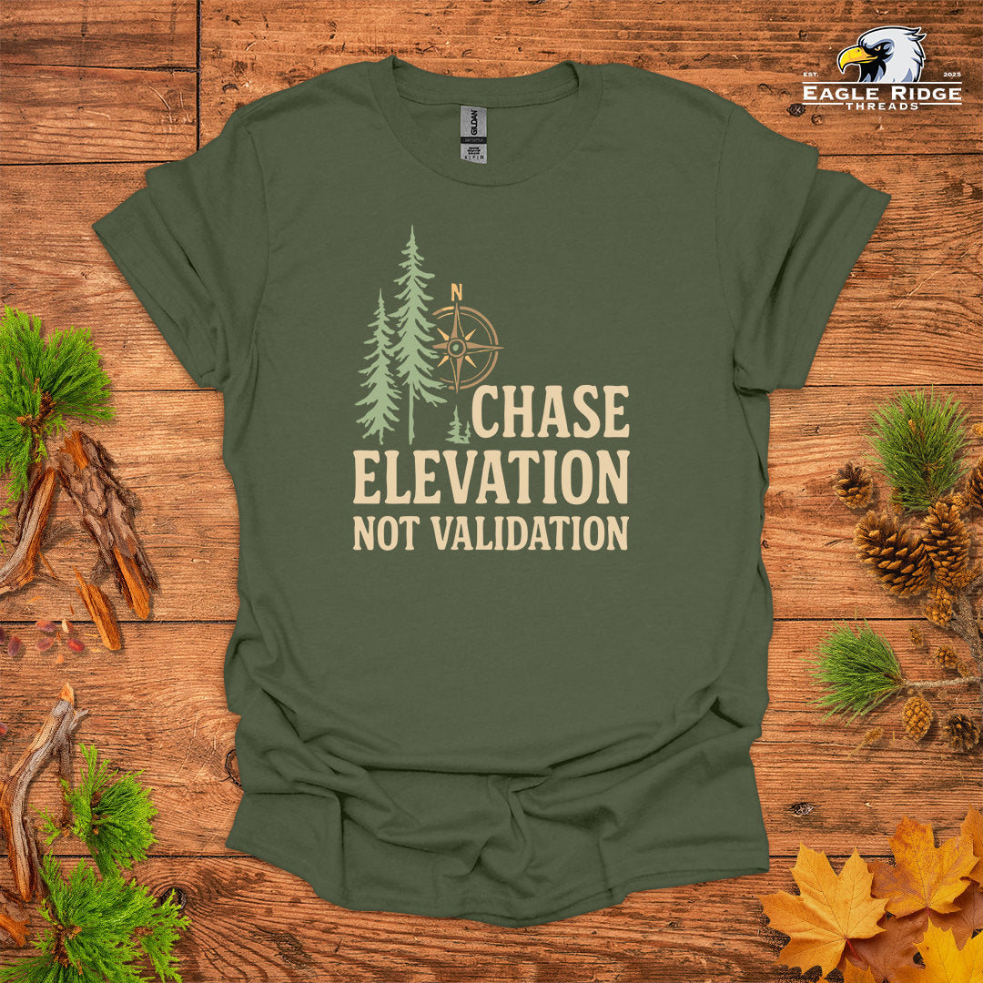 Chase Elevation Not Validation • Hiking T-shirt • Compass & Pines Graphic