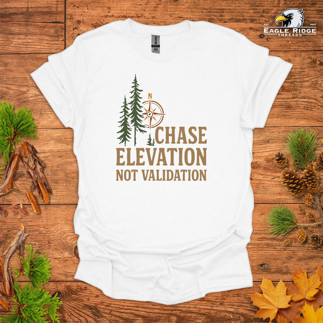 Chase Elevation Not Validation • Hiking T-shirt • Compass & Pines Graphic