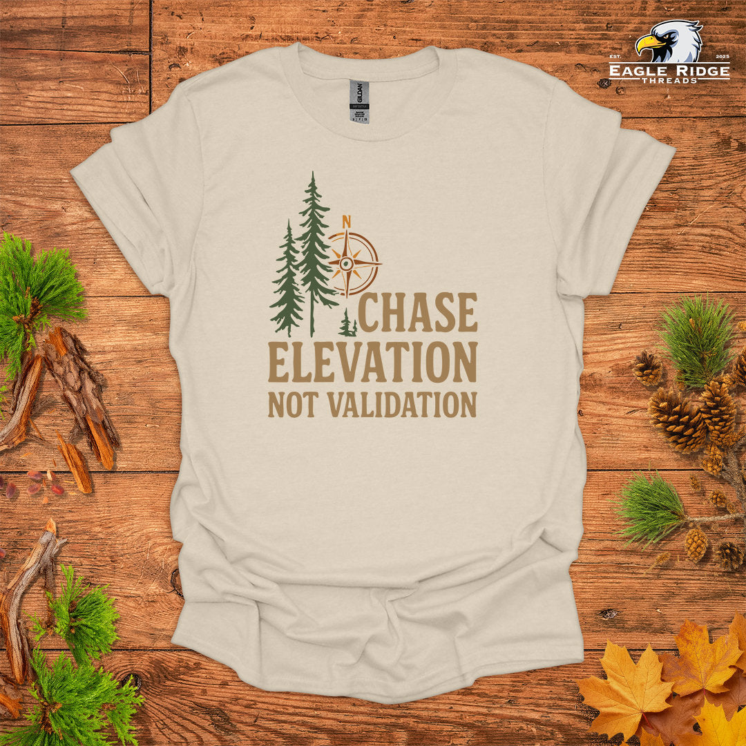 Chase Elevation Not Validation • Hiking T-shirt • Compass & Pines Graphic