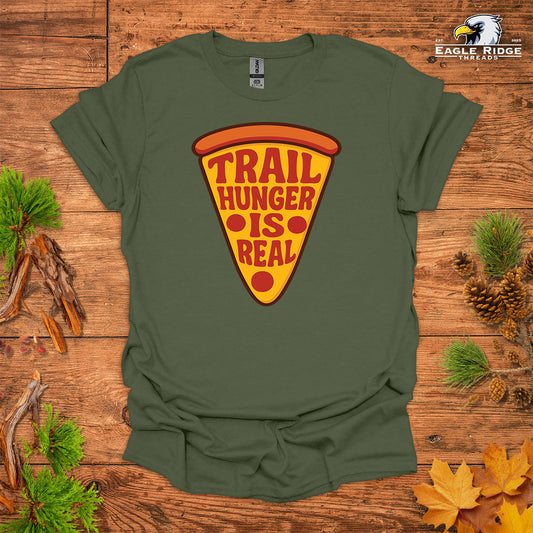 Trail Hunger Is Real • Hiking T-shirt • Pizza Slice Graphic
