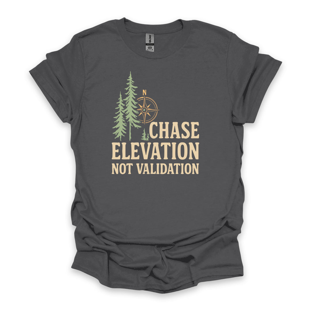 Chase Elevation Not Validation • Hiking T-shirt • Compass & Pines Graphic