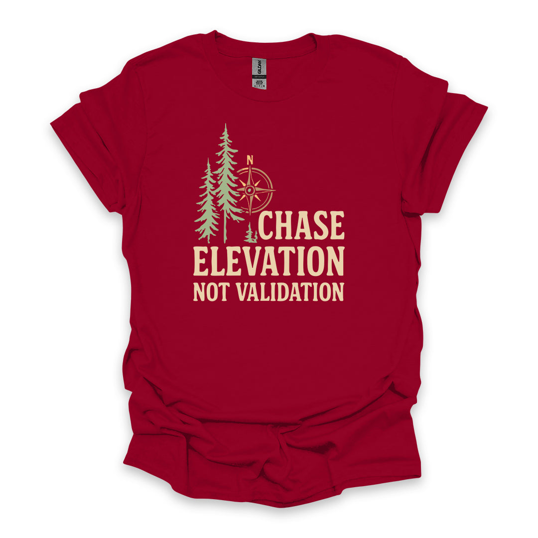 Chase Elevation Not Validation • Hiking T-shirt • Compass & Pines Graphic