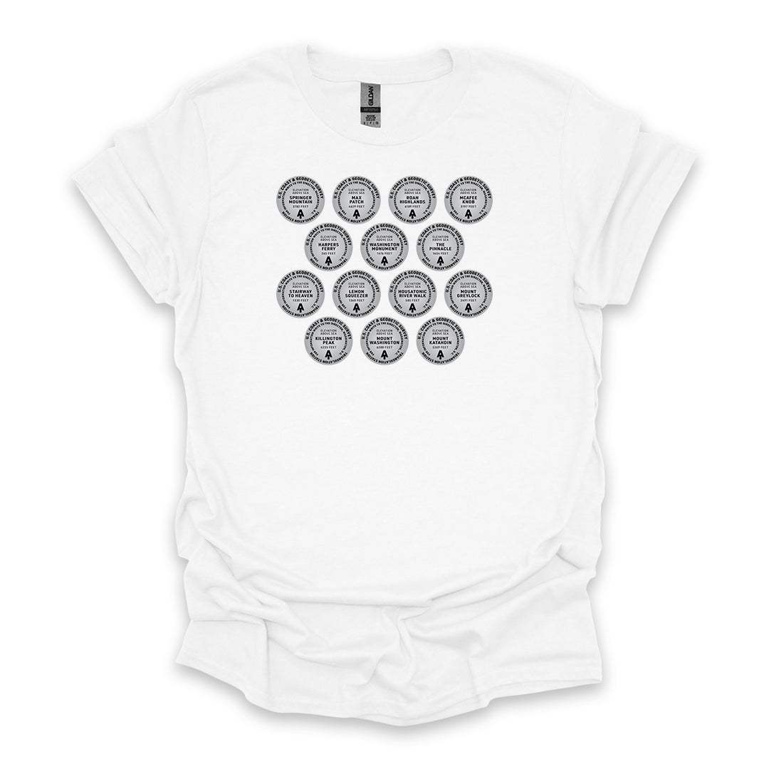 Appalachian Trail Survey Markers • Hiking T-shirt • Summit Badge Graphic