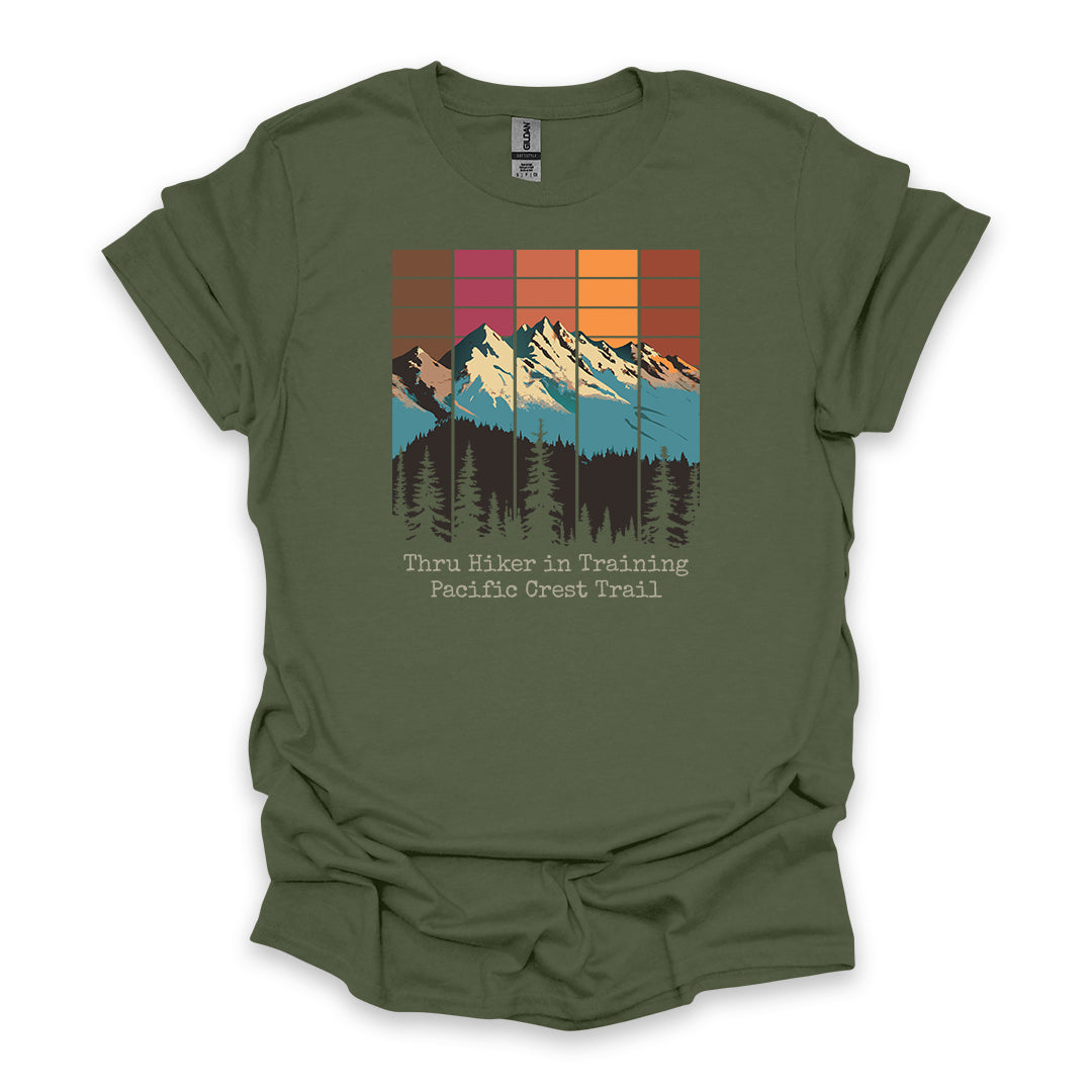 Thru Hiker In Training Pacific Crest Trail • Hiking T-shirt • Retro Mountain Graphic