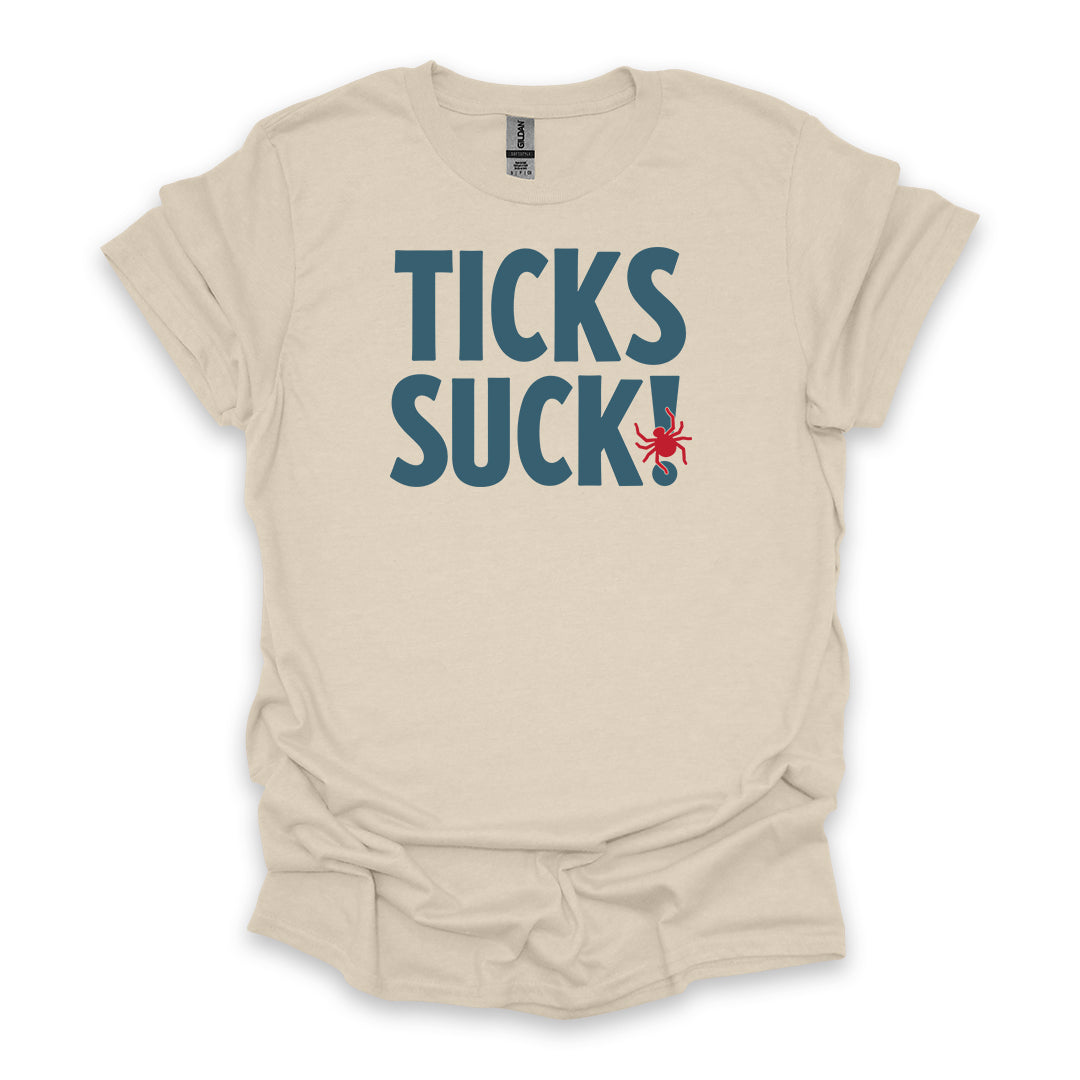 Ticks Suck! • Hiking T-shirt • Bold Outdoor Graphic