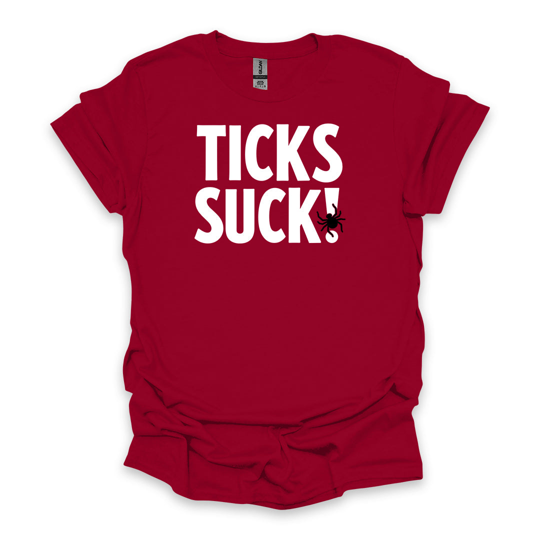 Ticks Suck! • Hiking T-shirt • Bold Outdoor Graphic
