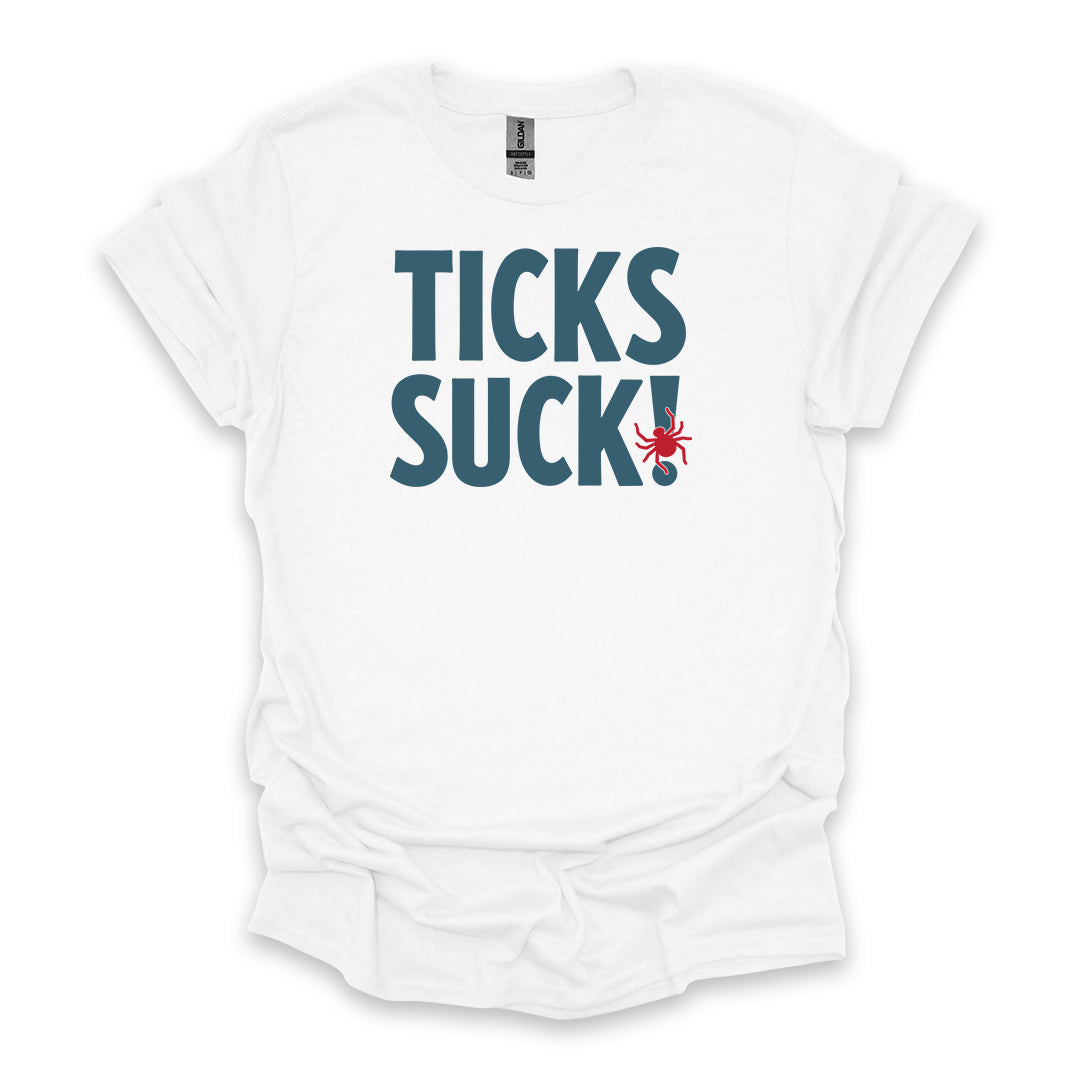 Ticks Suck! • Hiking T-shirt • Bold Outdoor Graphic