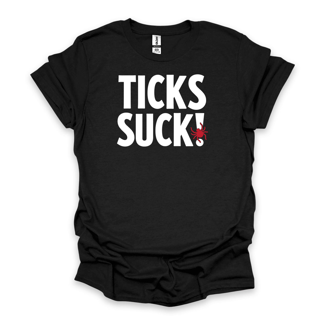 Ticks Suck! • Hiking T-shirt • Bold Outdoor Graphic
