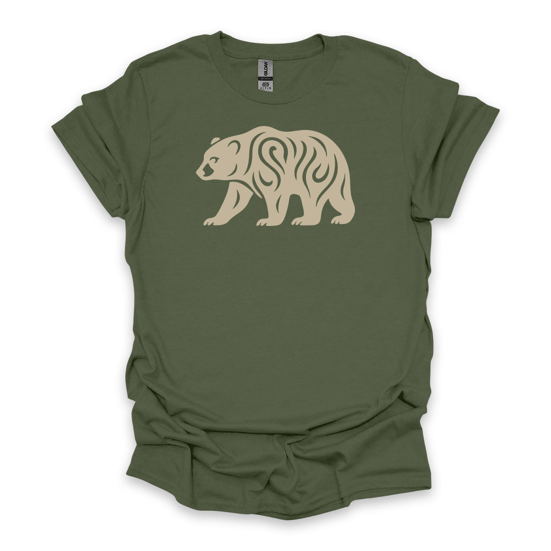 Tribal Black Bear • Hiking T-shirt • Nature-Inspired Design