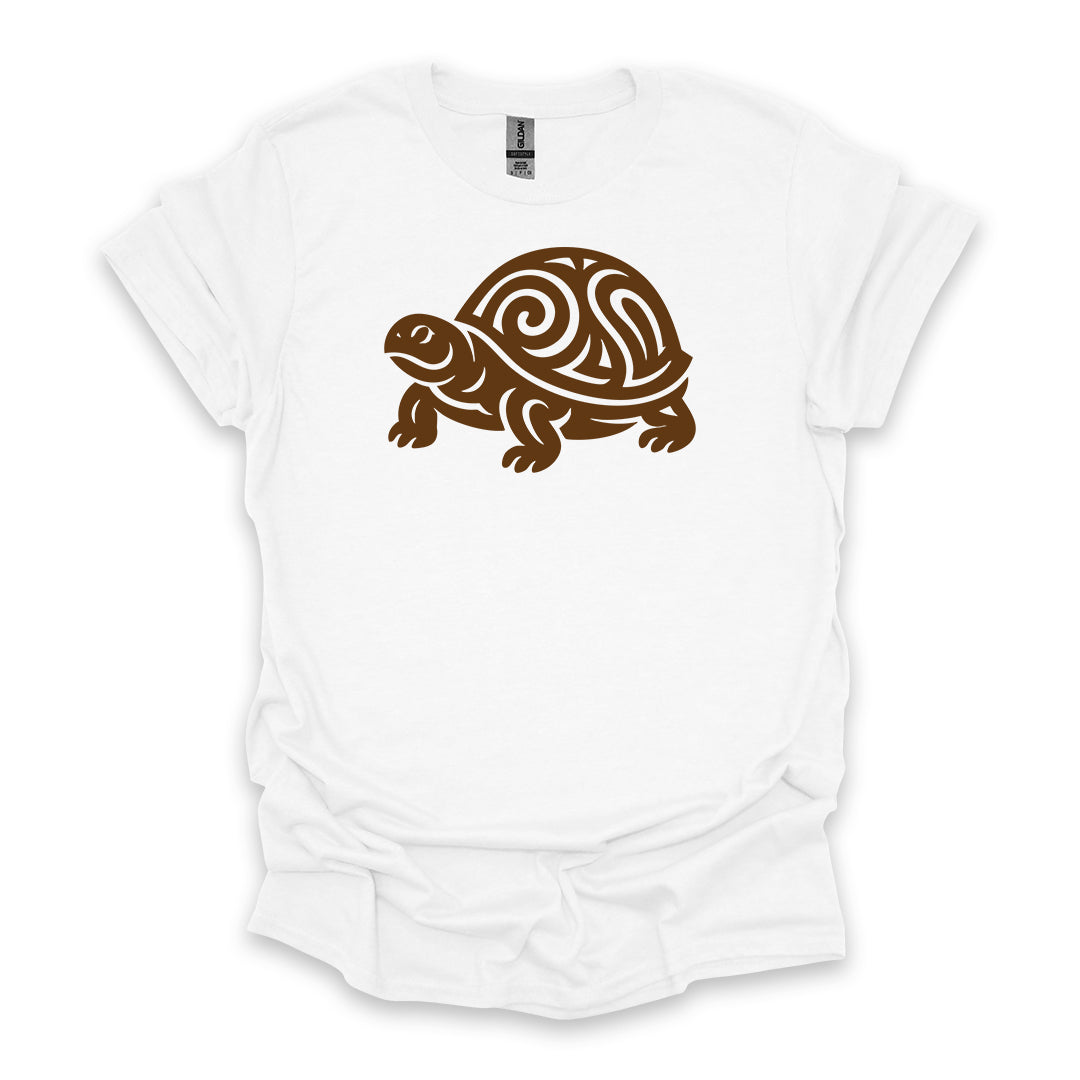Tribal Box Turtle • Hiking T-shirt • Nature-Inspired Design