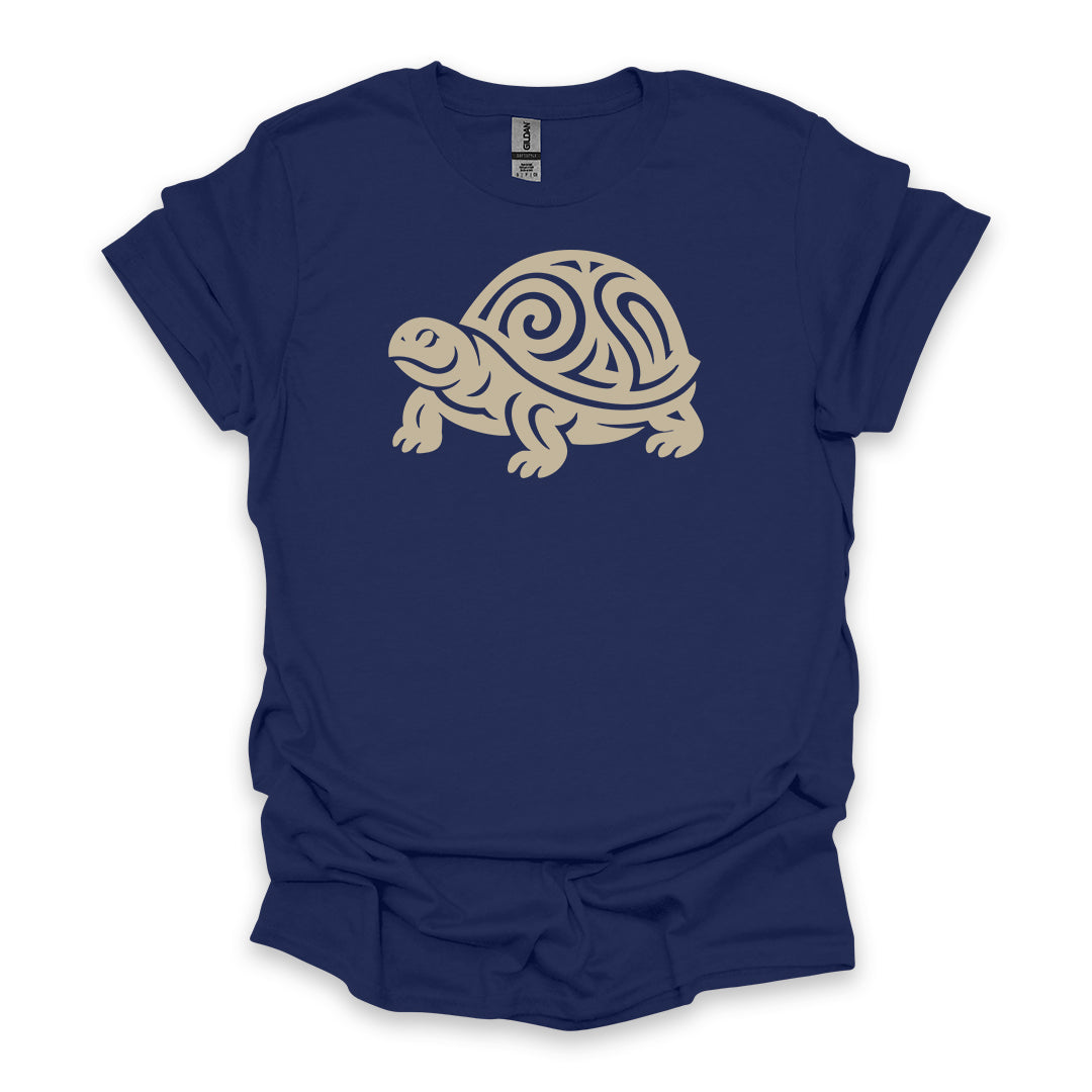 Tribal Box Turtle • Hiking T-shirt • Nature-Inspired Design