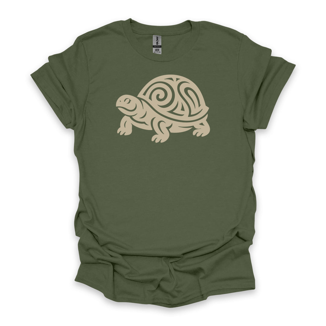 Tribal Box Turtle • Hiking T-shirt • Nature-Inspired Design