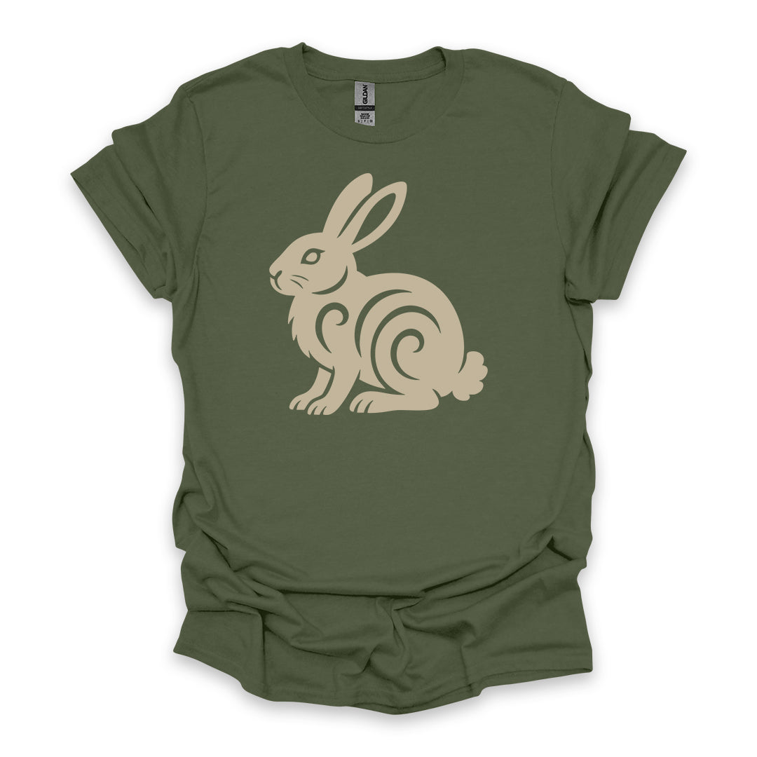 Tribal Cottontail Rabbit • Hiking T-shirt • Nature-Inspired Design