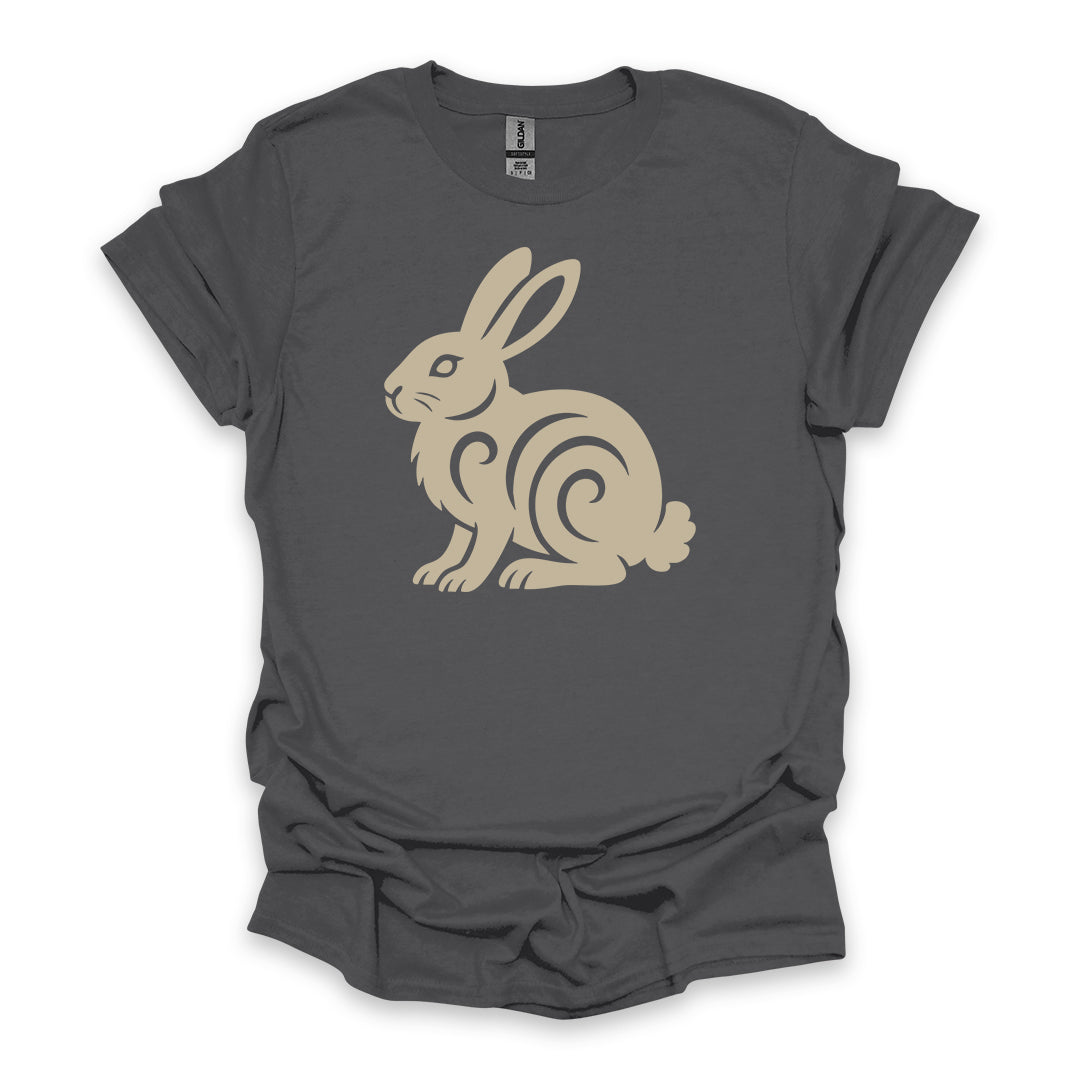 Tribal Cottontail Rabbit • Hiking T-shirt • Nature-Inspired Design