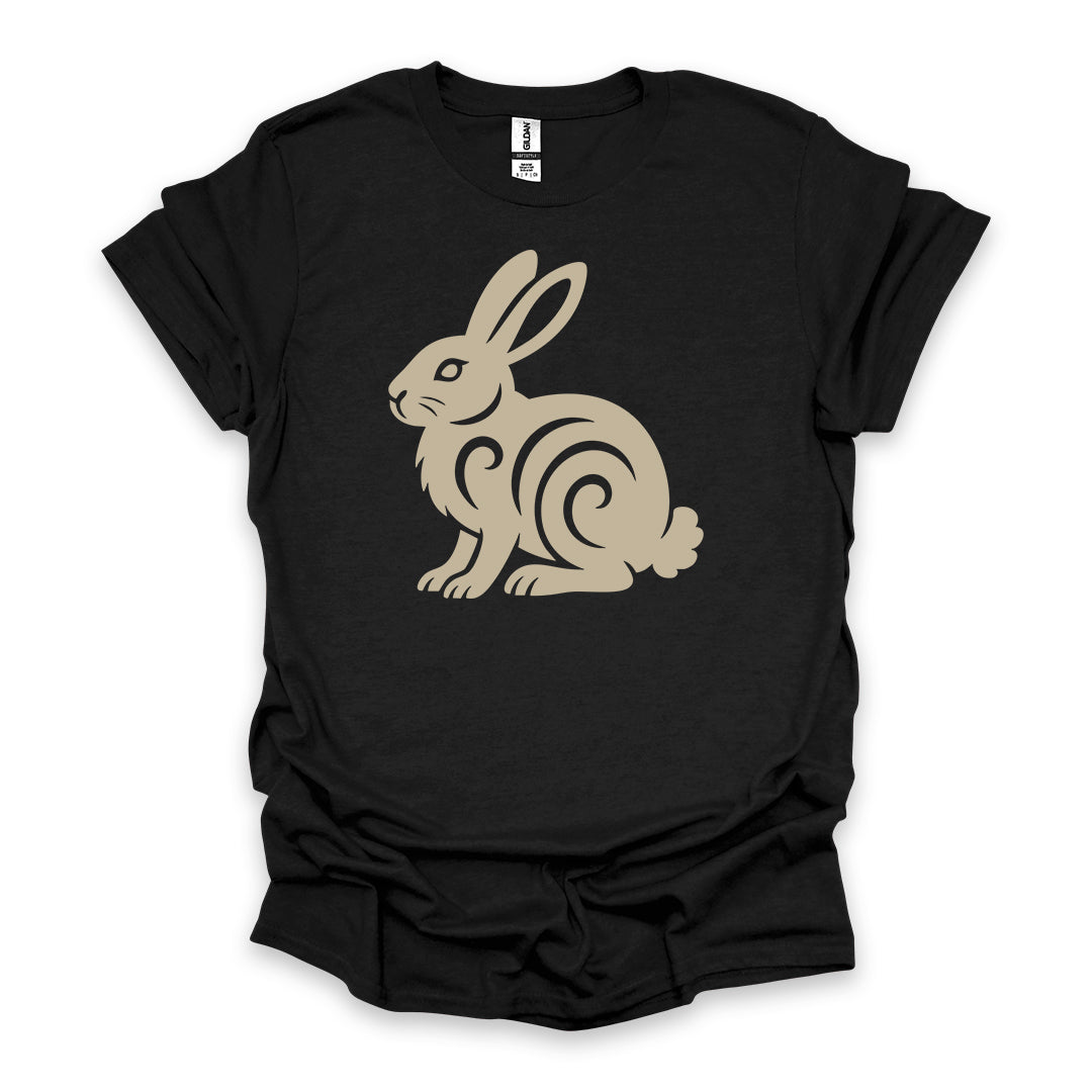Tribal Cottontail Rabbit • Hiking T-shirt • Nature-Inspired Design
