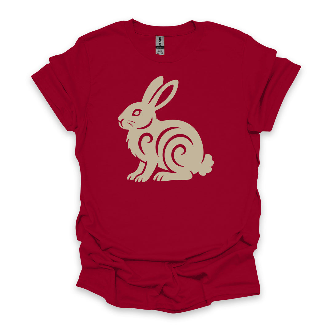 Tribal Cottontail Rabbit • Hiking T-shirt • Nature-Inspired Design