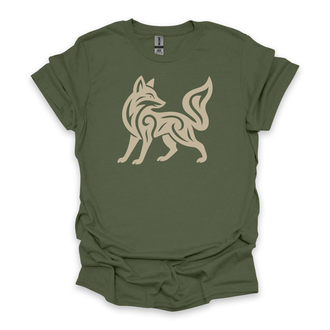 Tribal Fox • Hiking T-shirt • Nature-Inspired Design