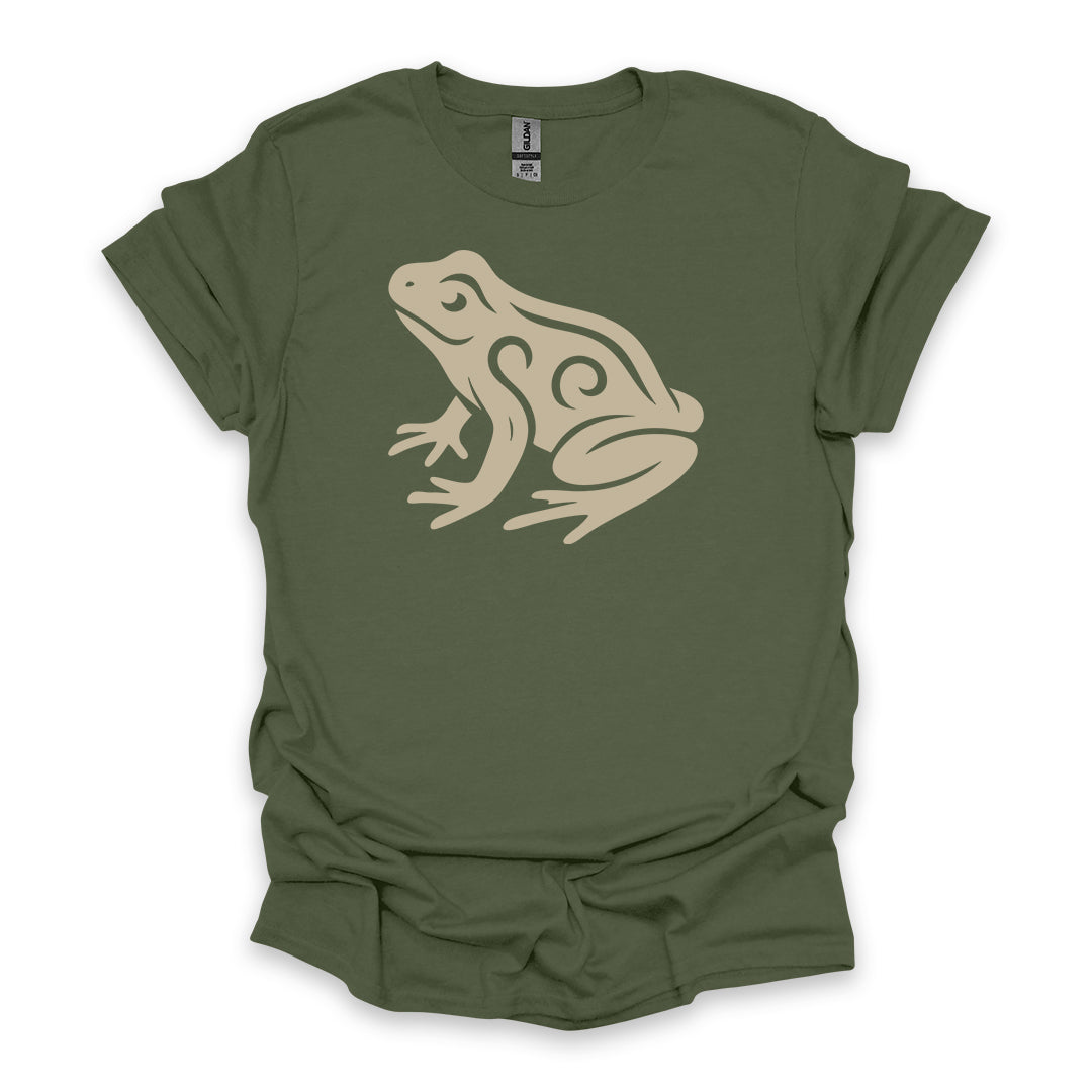 Tribal Frog • Hiking T-shirt • Nature-Inspired Design