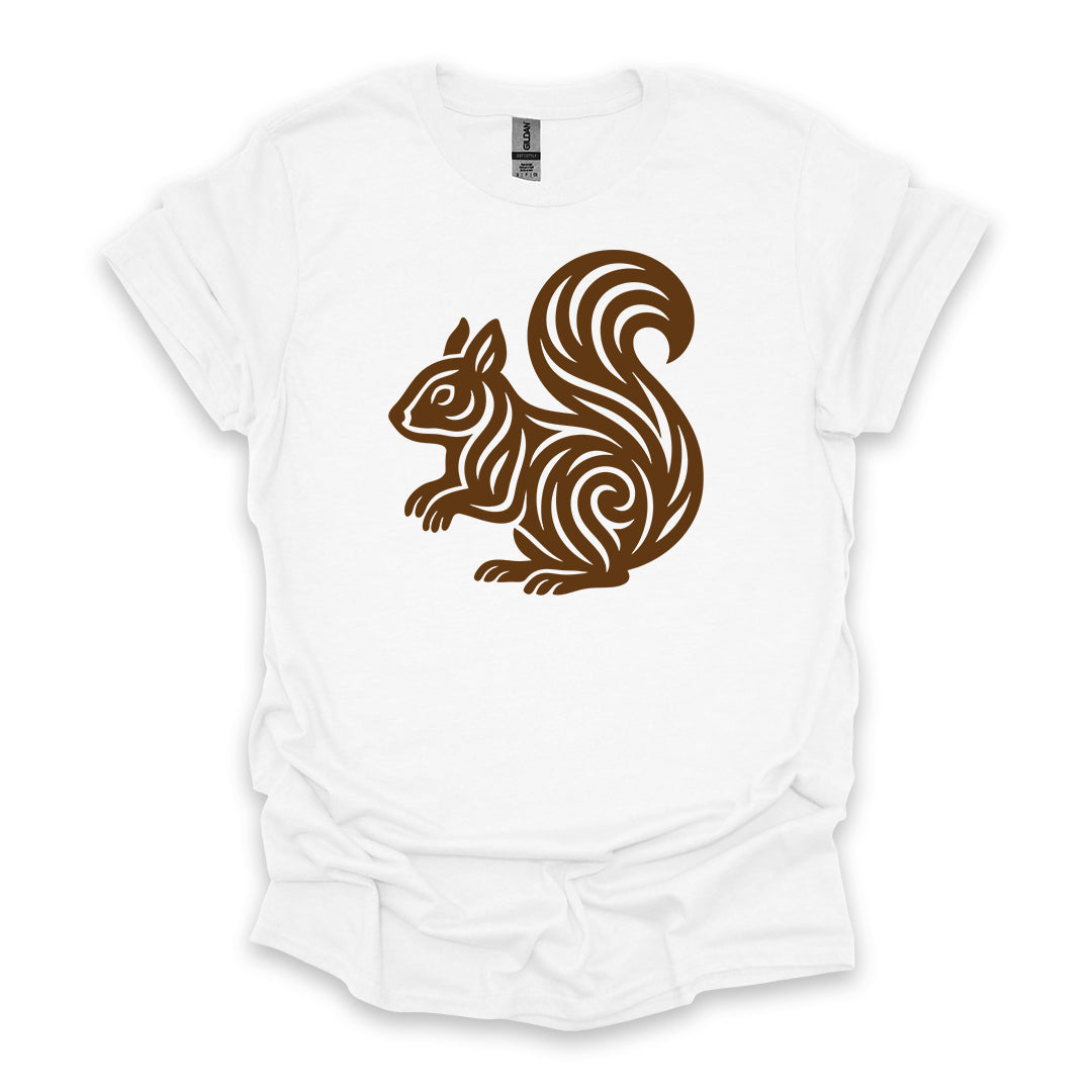 Tribal Squirrel • Hiking T-shirt • Nature-Inspired Design