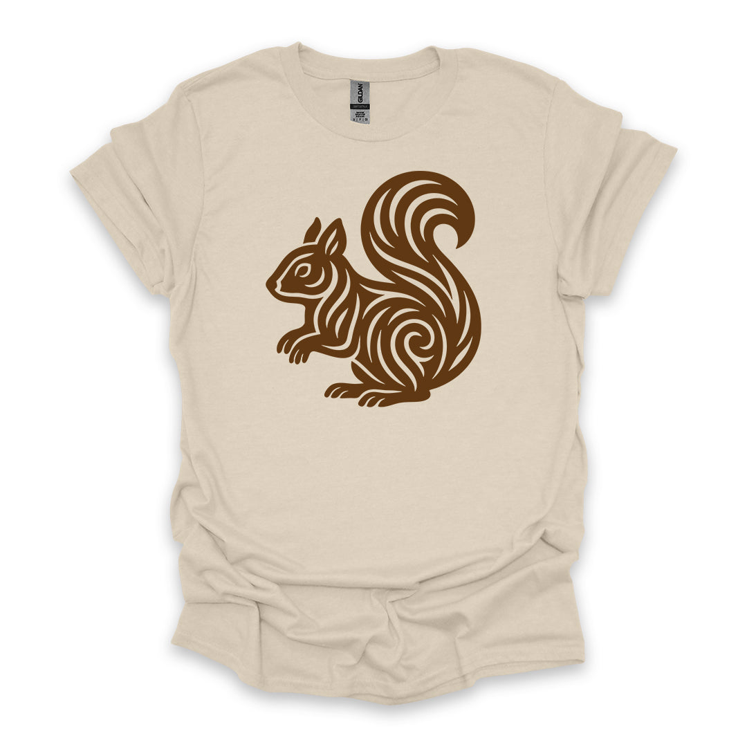 Tribal Squirrel • Hiking T-shirt • Nature-Inspired Design
