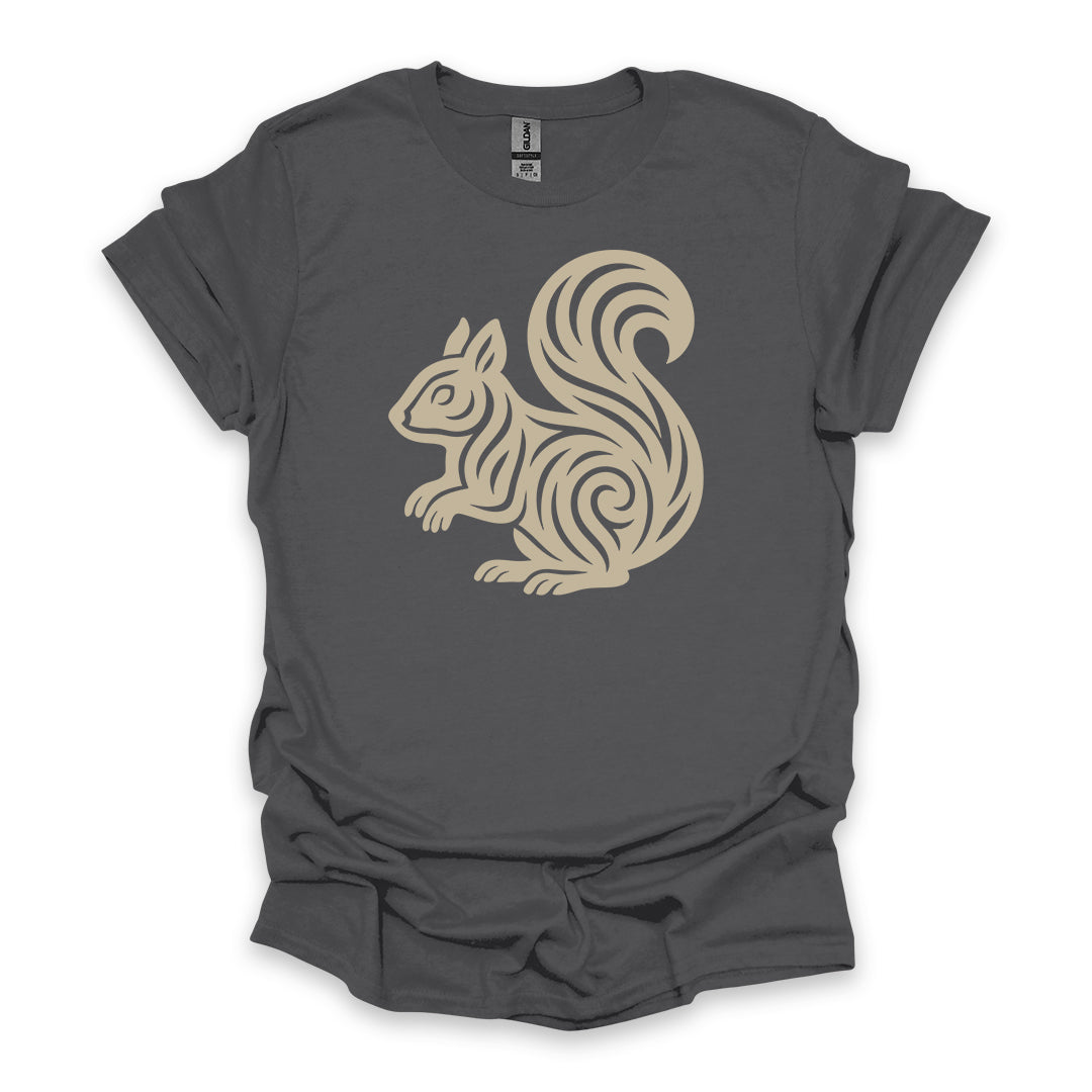 Tribal Squirrel • Hiking T-shirt • Nature-Inspired Design