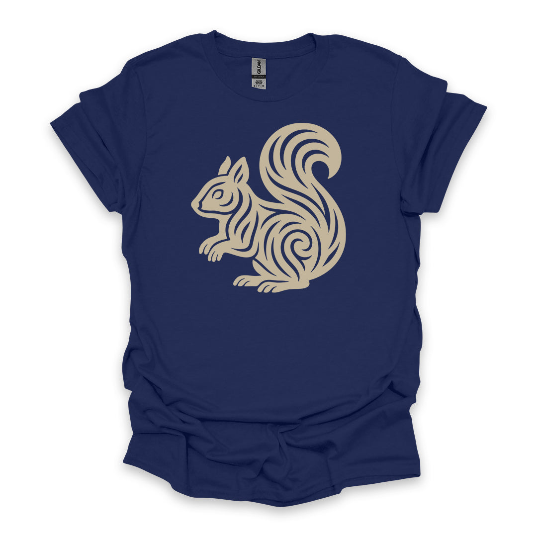 Tribal Squirrel • Hiking T-shirt • Nature-Inspired Design