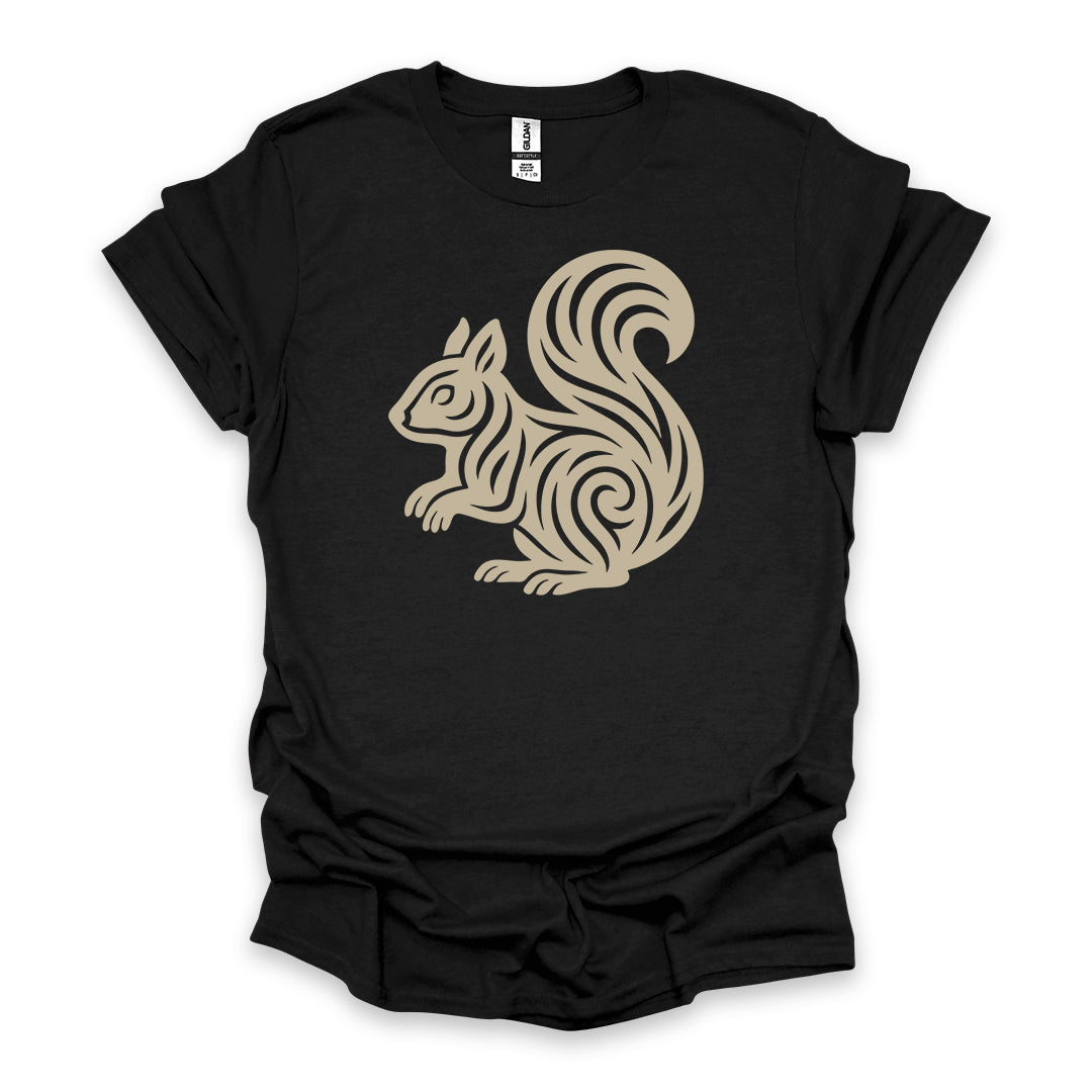 Tribal Squirrel • Hiking T-shirt • Nature-Inspired Design