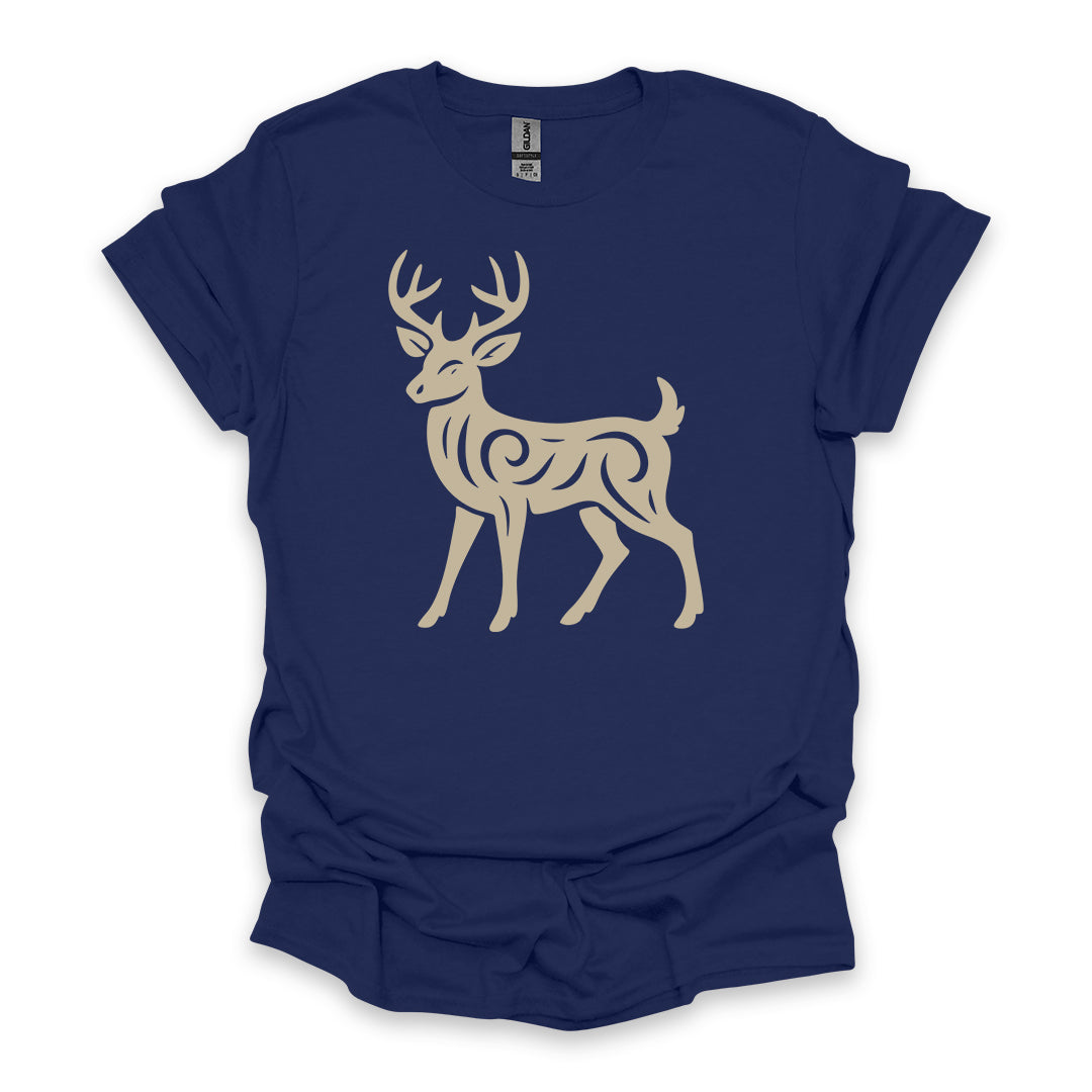 Tribal White-Tailed Deer • Hiking T-shirt • Nature-Inspired Design