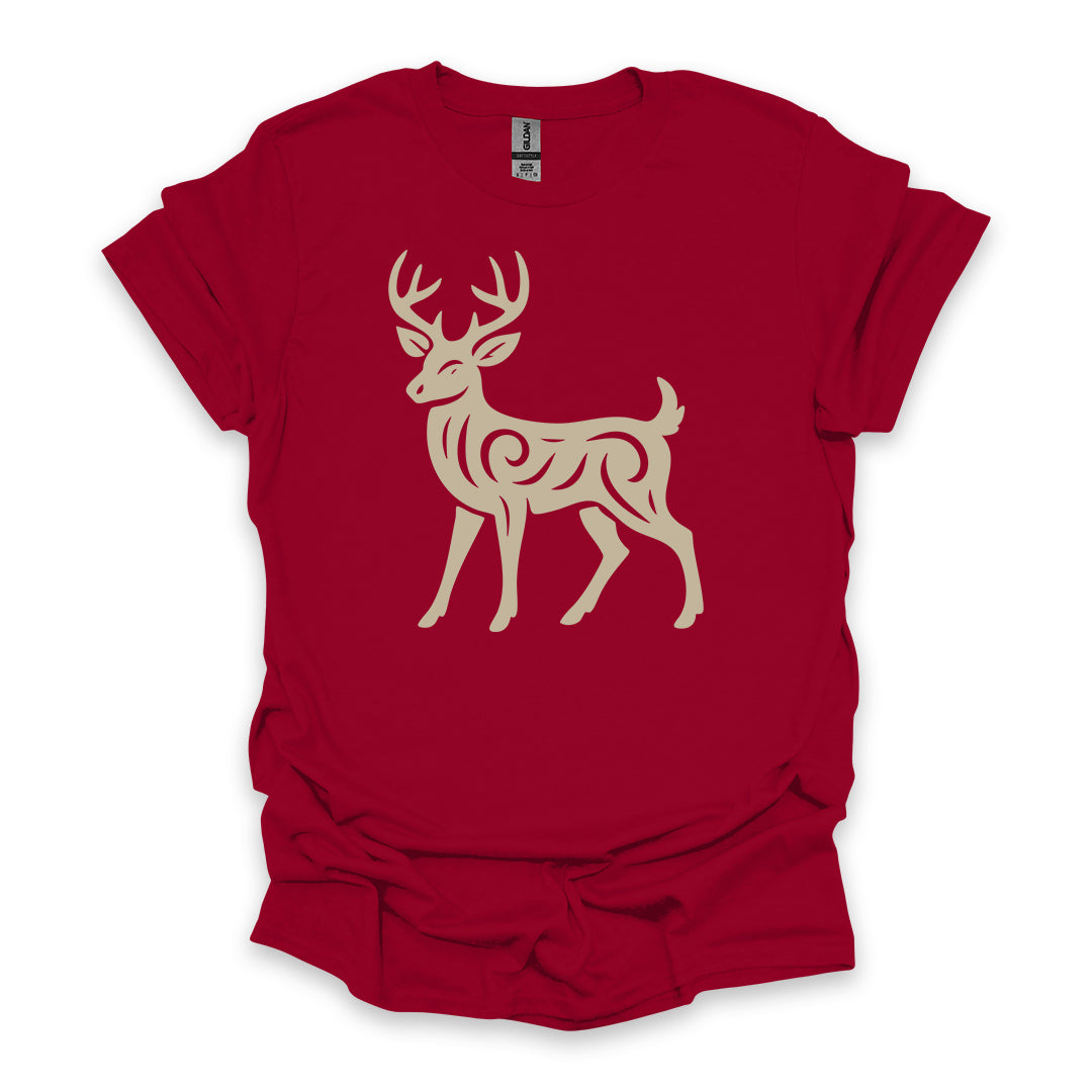 Tribal White-Tailed Deer • Hiking T-shirt • Nature-Inspired Design