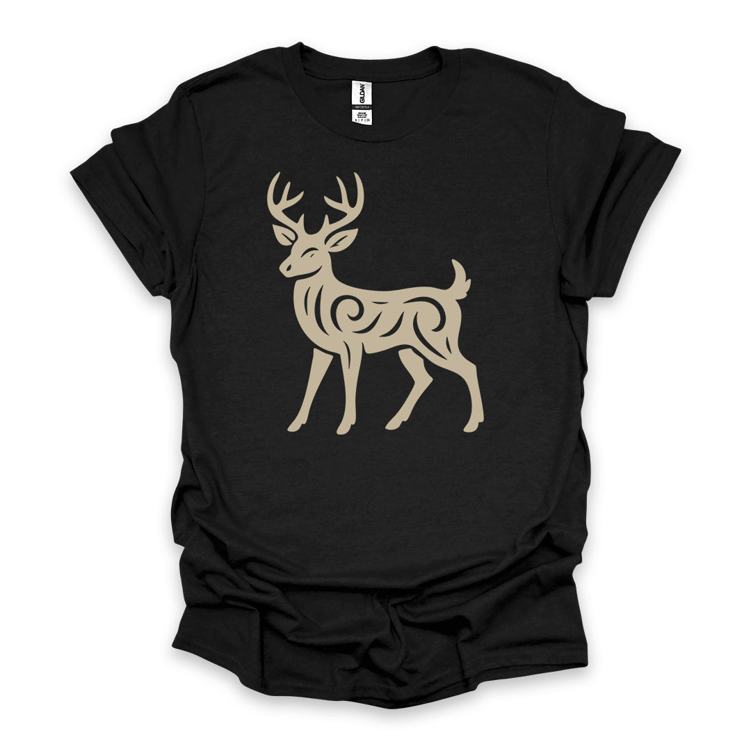 Tribal White-Tailed Deer • Hiking T-shirt • Nature-Inspired Design