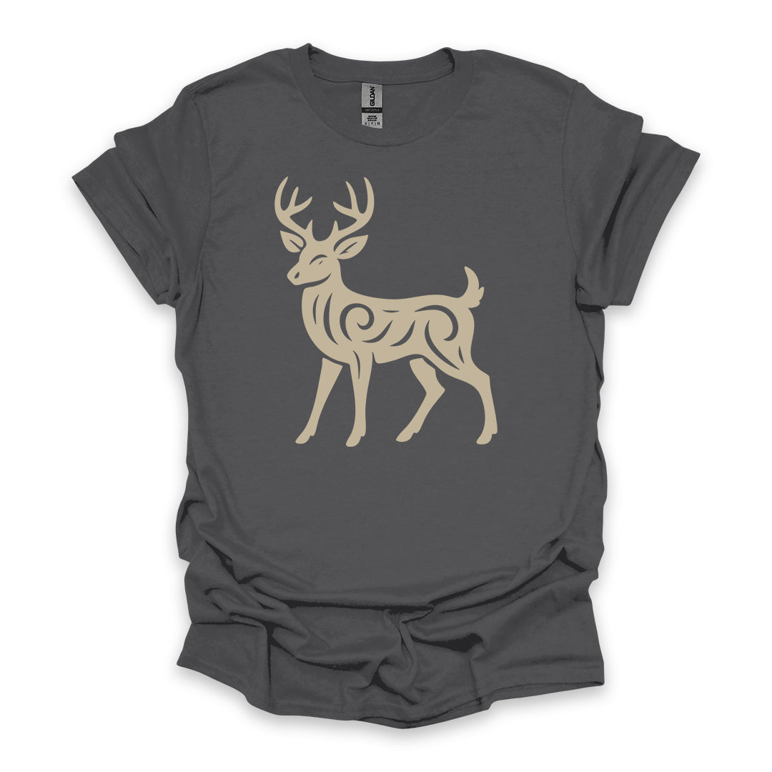 Tribal White-Tailed Deer • Hiking T-shirt • Nature-Inspired Design