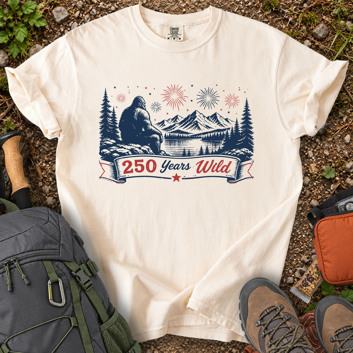 250 Years Wild patriotic wilderness celebration graphic T-shirt